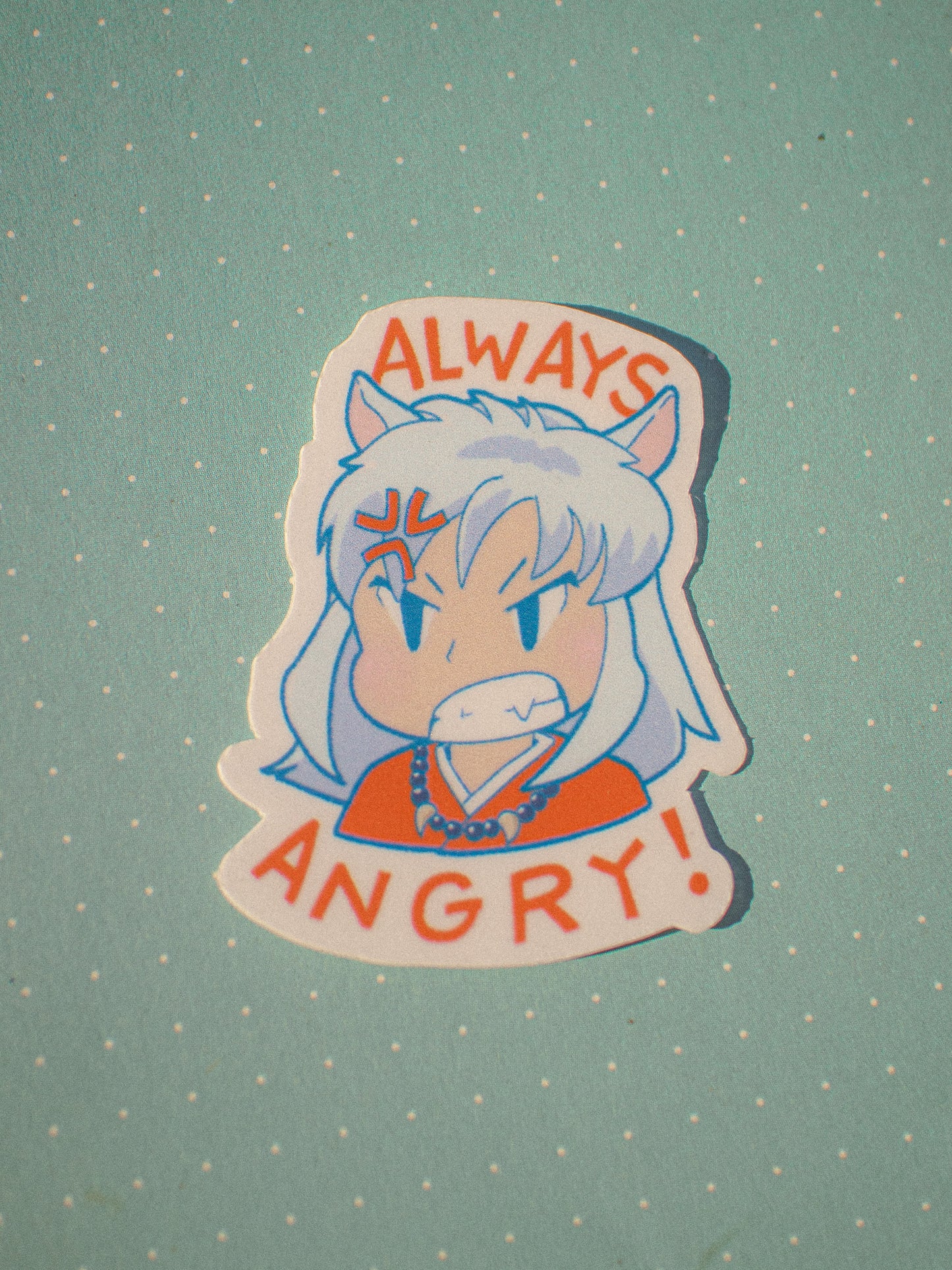 Always Angry Inuyasha Die-Cut Sticker